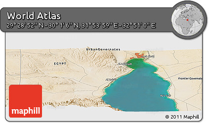 Satellite Panoramic Map of the Area around 29° 44' 59" N, 32° 22' 30" E
