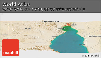 Satellite Panoramic Map of the Area around 29° 44' 59" N, 32° 22' 30" E