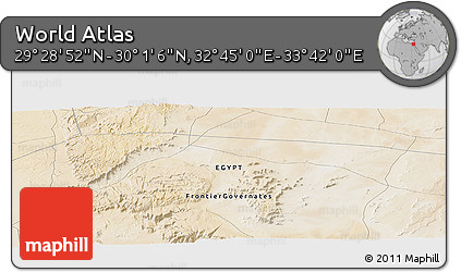 Satellite Panoramic Map of the Area around 29° 44' 59" N, 33° 13' 30" E
