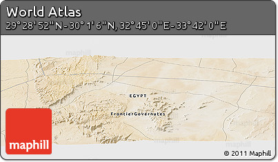 Satellite Panoramic Map of the Area around 29° 44' 59" N, 33° 13' 30" E