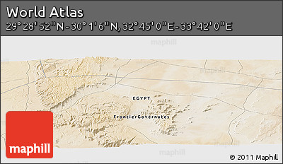 Satellite Panoramic Map of the Area around 29° 44' 59" N, 33° 13' 30" E