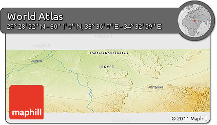 Physical Panoramic Map of the Area around 29° 44' 59" N, 34° 4' 30" E