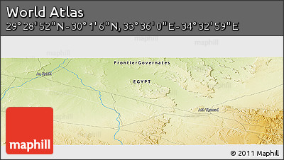 Physical Panoramic Map of the Area around 29° 44' 59" N, 34° 4' 30" E