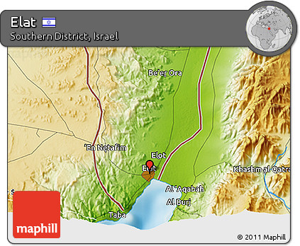 Physical 3D Map of Elat