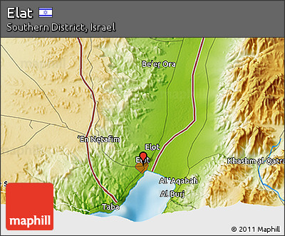 Physical 3D Map of Elat