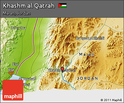 Physical 3D Map of Khashm Al Qatrah