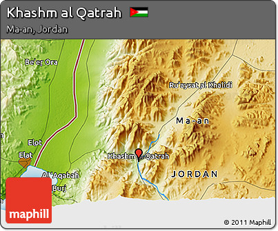 Physical 3D Map of Khashm Al Qatrah