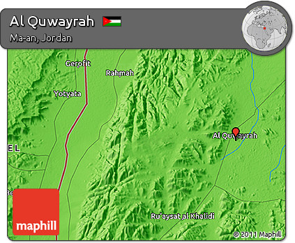 Political 3D Map of Al Quwayrah