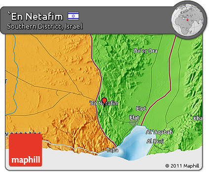 Political 3D Map of `En Netafim
