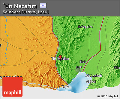 Political 3D Map of `En Netafim