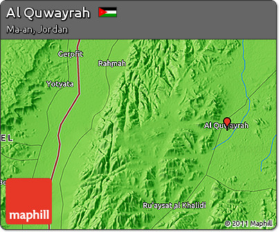 Political 3D Map of Al Quwayrah