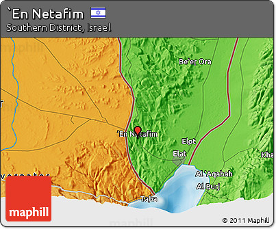 Political 3D Map of `En Netafim
