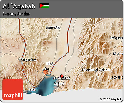 Satellite 3D Map of Al `Aqabah