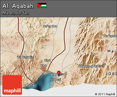Satellite 3D Map of Al `Aqabah