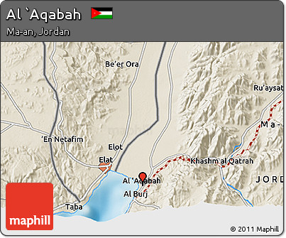 Shaded Relief 3D Map of Al `Aqabah