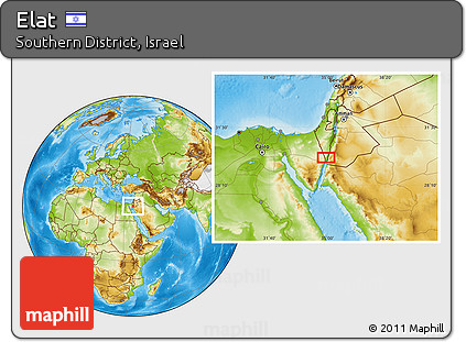 Physical Location Map of Elat