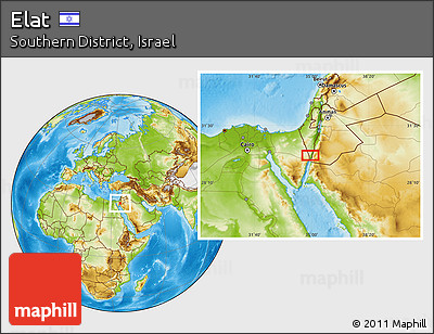 Physical Location Map of Elat