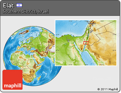 Physical Location Map of Elat