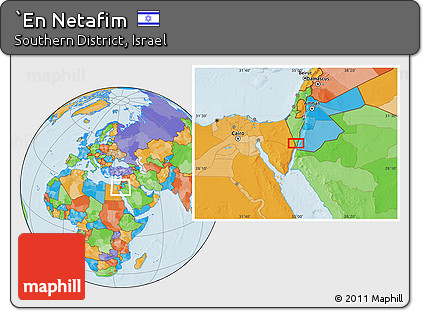 Political Location Map of `En Netafim