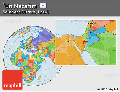 Political Location Map of `En Netafim