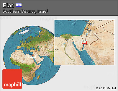 Satellite Location Map of Elat