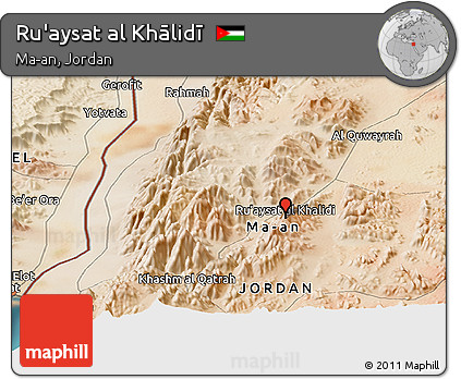 Satellite Panoramic Map of Ru'aysat Al Khālidī