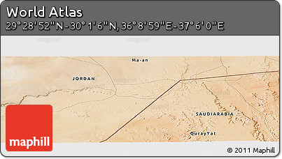 Satellite Panoramic Map of the Area around 29° 44' 59" N, 36° 37' 30" E