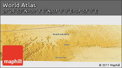 Physical Panoramic Map of the Area around 29° 44' 59" N, 37° 28' 30" E