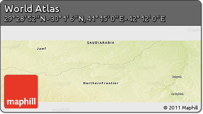 Physical Panoramic Map of the Area around 29° 44' 59" N, 41° 43' 30" E
