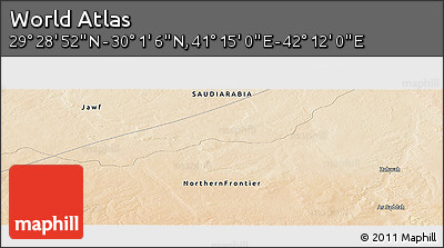 Satellite Panoramic Map of the Area around 29° 44' 59" N, 41° 43' 30" E