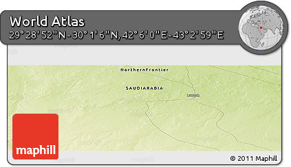 Physical Panoramic Map of the Area around 29° 44' 59" N, 42° 34' 30" E