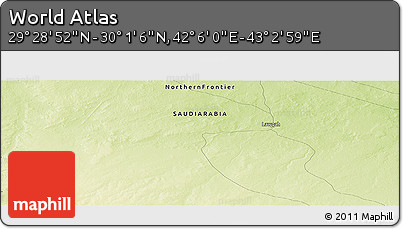 Physical Panoramic Map of the Area around 29° 44' 59" N, 42° 34' 30" E