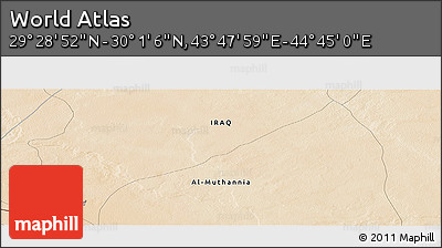 Satellite Panoramic Map of the Area around 29° 44' 59" N, 44° 16' 29" E