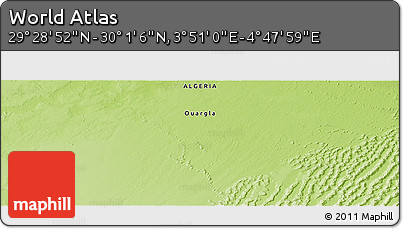 Physical Panoramic Map of the Area around 29° 44' 59" N, 4° 19' 30" E