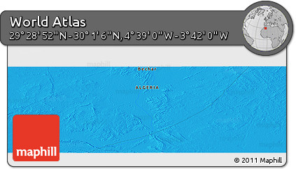 Political Panoramic Map of the Area around 29° 44' 59" N, 4° 10' 30" W