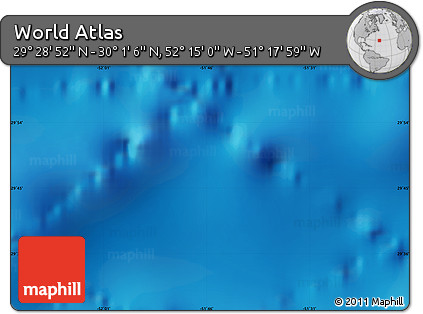 Shaded Relief Map of the Area around 29° 44' 59" N, 51° 46' 29" W
