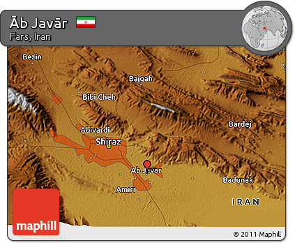 Physical 3D Map of Āb Javār