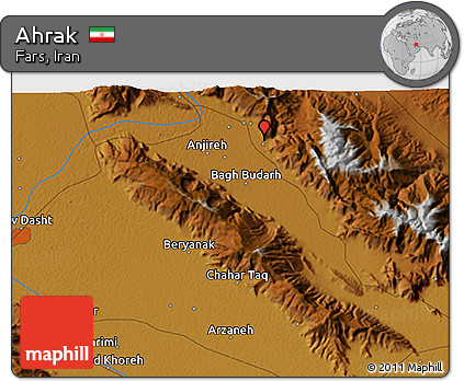 Physical 3D Map of Ahrak