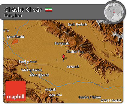 Physical 3D Map of Chāsht Khvār