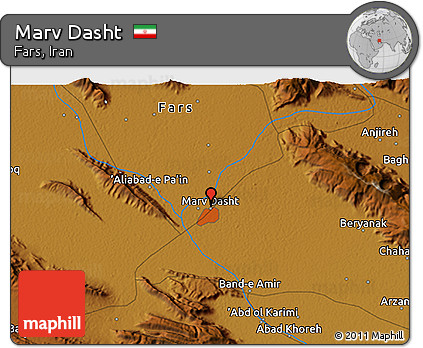 Physical 3D Map of Marv Dasht