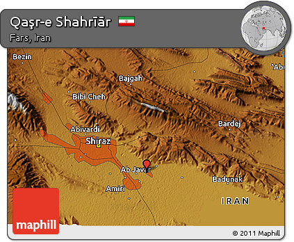 Physical 3D Map of Qaşr-e Shahrīār