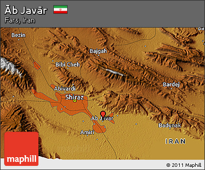 Physical 3D Map of Āb Javār