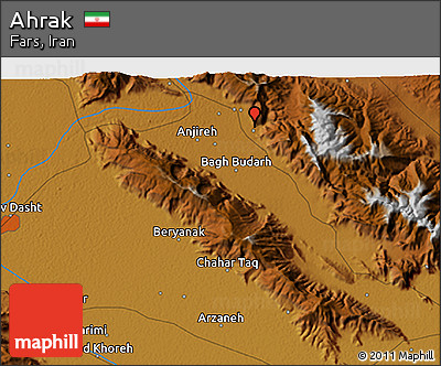 Physical 3D Map of Ahrak