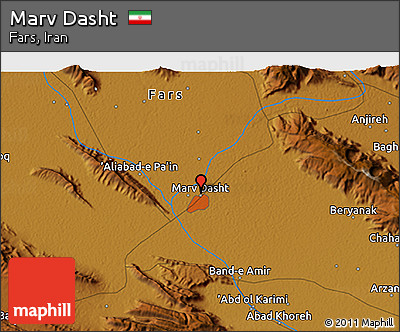 Physical 3D Map of Marv Dasht