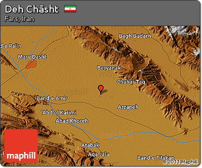 Physical 3D Map of Deh Chāsht