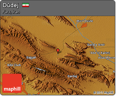 Physical 3D Map of Dūdej