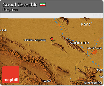 Physical 3D Map of Gowd Zereshk