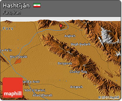 Physical 3D Map of Hashtījān