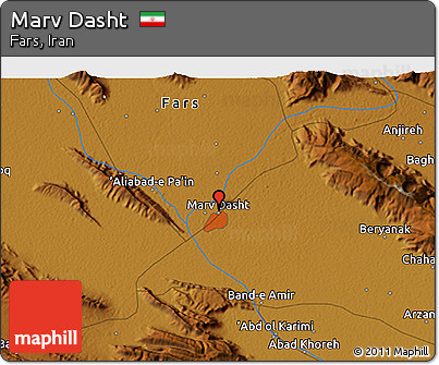 Physical 3D Map of Marv Dasht