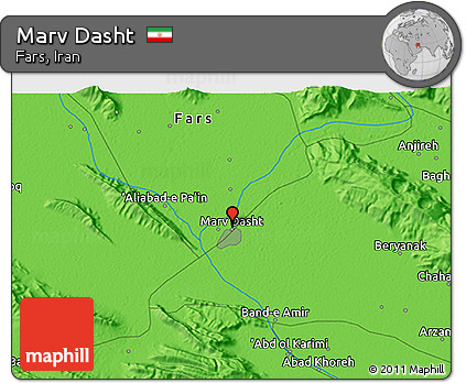 Political 3D Map of Marv Dasht